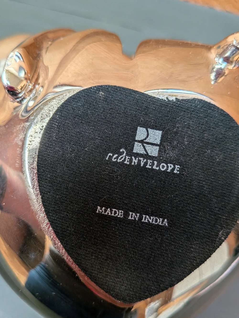 Red Envelope Silver Heart Trinket Dish
